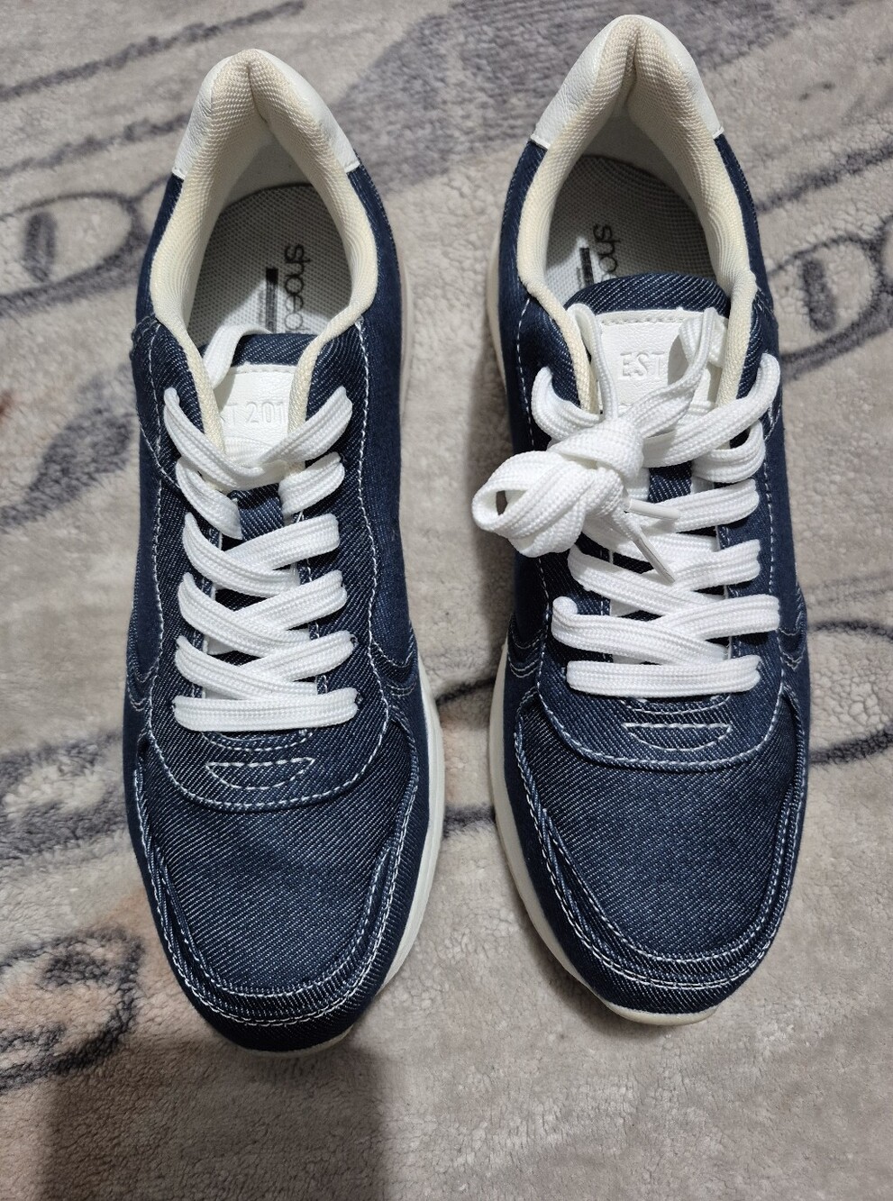 Women's Navy Denim Casual Sneakers -Shoe Dazzle